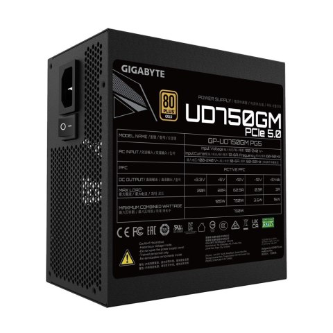 Zasilacz Gigabyte UD750GM PG5 750W 120mm 80+Gold Zasilacz Gigabyte UD750GM PG5 750W 120mm 80+Gold
