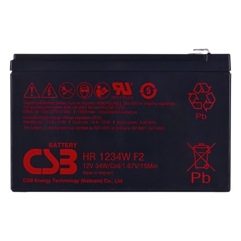 Akumulator HR1234WF2 CSB 9Ah 12V Akumulator HR1234WF2 CSB 9Ah 12V