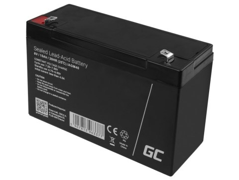 GREEN CELL AKUMULATOR ŻELOWY AGM40 6V 15AH GREEN CELL AKUMULATOR ŻELOWY AGM40 6V 15AH
