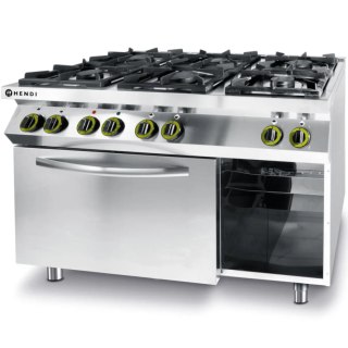Kuchnia gazowa 6 palników z piekarnikiem elektrycznym GN1/1 Kitchen Line - Hendi 225899