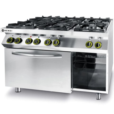 Kuchnia gazowa 6 palników z piekarnikiem elektrycznym GN1/1 Kitchen Line - Hendi 225899 Kuchnia gazowa 6 palników z piekarnikiem elektrycznym GN1/1 Kitchen Line - Hendi 225899