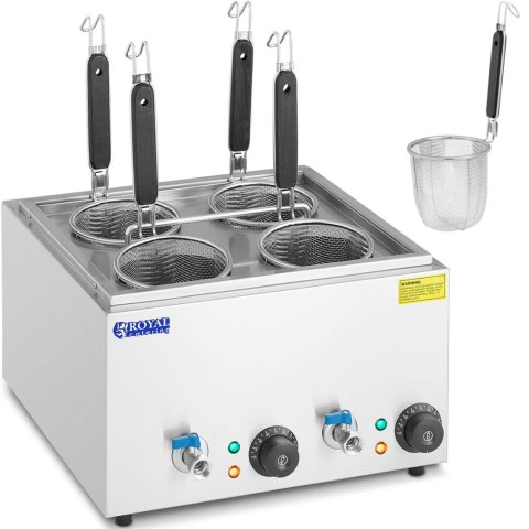Makaroniarka warnik do gotowania makaronu z kranikami 4 kosze 2 x 6,5 l 3000 W Makaroniarka warnik do gotowania makaronu z kranikami 4 kosze 2 x 6,5 l 3000 W
