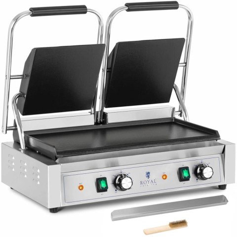 Grill kontaktowy elektryczny gładki podwójny 48 x 23 cm 3600 W Grill kontaktowy elektryczny gładki podwójny 48 x 23 cm 3600 W