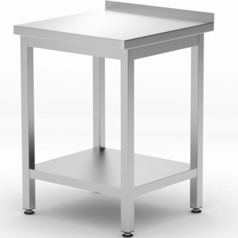 Stół blat roboczy przyścienny z rantem półką Budget Line STAL 600 x 600 x 850 mm - Hendi 817223 Stół blat roboczy przyścienny z rantem półką Budget Line STAL 600 x 600 x 850 mm - Hendi 817223
