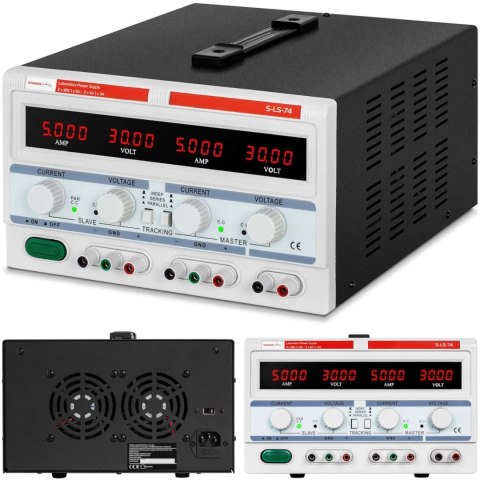 Zasilacz laboratoryjny serwisowy 3 kanały 0-30 V 0-5 A DC Zasilacz laboratoryjny serwisowy 3 kanały 0-30 V 0-5 A DC
