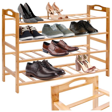 Bambusowy regał na buty 4 poziomy NERIA Bambusowy regał na buty 4 poziomy NERIA