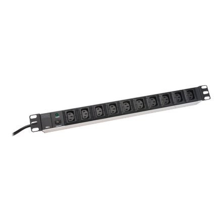 Aluminiowa listwa zasilająca, wtyczka IEC C14 | DN-95404 | Ilość gniazd 10 Aluminiowa listwa zasilająca, wtyczka IEC C14 | DN-95404 | Ilość gniazd 10