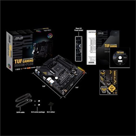 Asus | TUF Gaming B550M-Plus | Gniazda pamięci 4 | Chipset AMD B | Micro ATX | Rodzina procesorów AMD | Gniazdo procesora AM4 | Asus | TUF Gaming B550M-Plus | Gniazda pamięci 4 | Chipset AMD B | Micro ATX | Rodzina procesorów AMD | Gniazdo procesora AM4 |