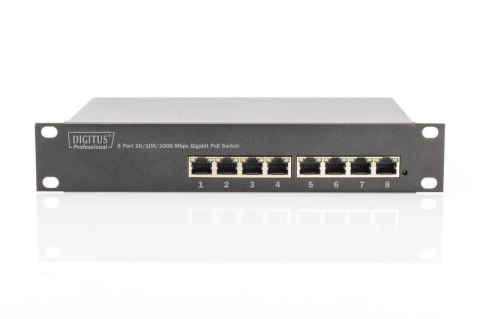 Digitus | 8-portowy przełącznik Gigabit Ethernet PoE | DN-95317 | Niezarządzany | Do montażu w szafie | Ilość portów 10/100 Mb/s Digitus | 8-portowy przełącznik Gigabit Ethernet PoE | DN-95317 | Niezarządzany | Do montażu w szafie | Ilość portów 10/100 Mb/s