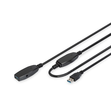 Digitus | USB extension cable | Female | 9 pin USB Type A | Male | Black | 9 pin USB Type A | 10 m Digitus | USB extension cable | Female | 9 pin USB Type A | Male | Black | 9 pin USB Type A | 10 m