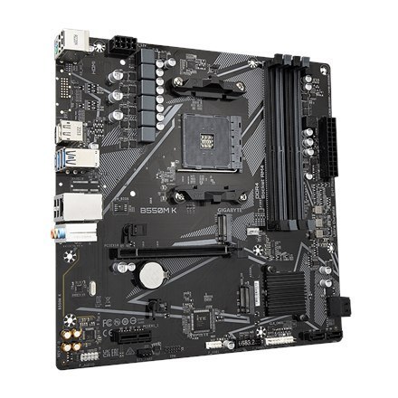 Gigabyte | B550M K 1.0 M/B | Rodzina procesorów AMD | Gniazdo procesora AM4 | DDR4 DIMM | Gniazda pamięci 4 | Obsługiwane interf Gigabyte | B550M K 1.0 M/B | Rodzina procesorów AMD | Gniazdo procesora AM4 | DDR4 DIMM | Gniazda pamięci 4 | Obsługiwane interf