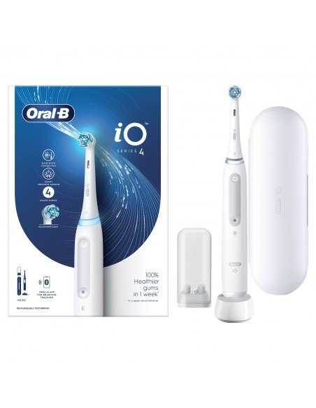 Oral-B | iO4 | Elektryczna szczoteczka do zębów | Akumulatorowa | Dla dorosłych | ml | Liczba główek | Całkiem biała | Liczba gł Oral-B | iO4 | Elektryczna szczoteczka do zębów | Akumulatorowa | Dla dorosłych | ml | Liczba główek | Całkiem biała | Liczba gł