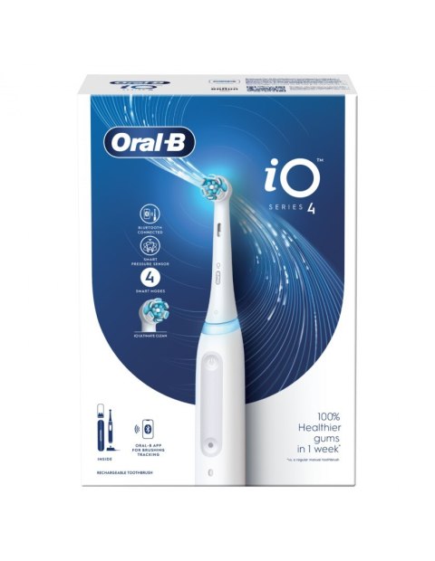 Oral-B | iO4 | Elektryczna szczoteczka do zębów | Akumulatorowa | Dla dorosłych | ml | Liczba główek | Całkiem biała | Liczba gł Oral-B | iO4 | Elektryczna szczoteczka do zębów | Akumulatorowa | Dla dorosłych | ml | Liczba główek | Całkiem biała | Liczba gł