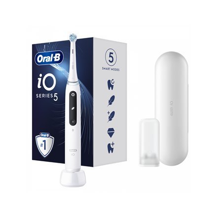 Oral-B | iO5 | Elektryczna szczoteczka do zębów | Akumulatorowa | Dla dorosłych | ml | Liczba główek | Całkiem biała | Liczba gł Oral-B | iO5 | Elektryczna szczoteczka do zębów | Akumulatorowa | Dla dorosłych | ml | Liczba główek | Całkiem biała | Liczba gł