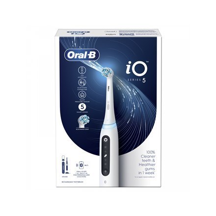 Oral-B | iO5 | Elektryczna szczoteczka do zębów | Akumulatorowa | Dla dorosłych | ml | Liczba główek | Całkiem biała | Liczba gł Oral-B | iO5 | Elektryczna szczoteczka do zębów | Akumulatorowa | Dla dorosłych | ml | Liczba główek | Całkiem biała | Liczba gł