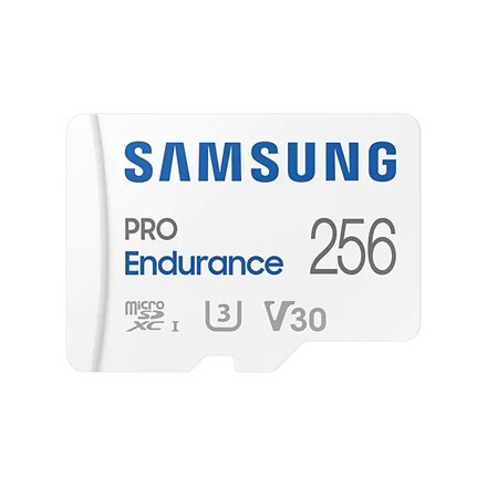 Samsung | PRO Endurance | MB-MJ256KA/EU | 256 GB | Karta pamięci microSD | Pamięć flash klasy U3, V30, Class 10 | Adapter SD Samsung | PRO Endurance | MB-MJ256KA/EU | 256 GB | Karta pamięci microSD | Pamięć flash klasy U3, V30, Class 10 | Adapter SD