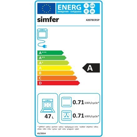 Simfer | 4207BERSP | Piekarnik | 47 L | Wielofunkcyjny | Ręczny | Wysuwane pokrętła | Wysokość 59,5 cm | Szerokość 45 cm | Czarn Simfer | 4207BERSP | Piekarnik | 47 L | Wielofunkcyjny | Ręczny | Wysuwane pokrętła | Wysokość 59,5 cm | Szerokość 45 cm | Czarn