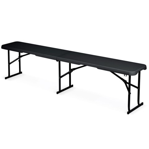 Zestaw cateringowy ogrodowy składany stół + 2 ławki 180 cm Plonos czarny