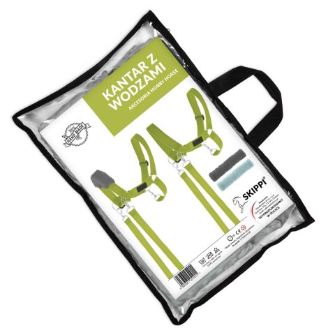 Skippi Kantar dla Hobby Horse - wodze, 2 wymienne futerka - jasny zielony