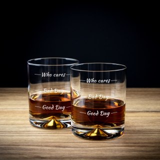 Etui na whisky i 2 szklanki Who cares prezent ślub