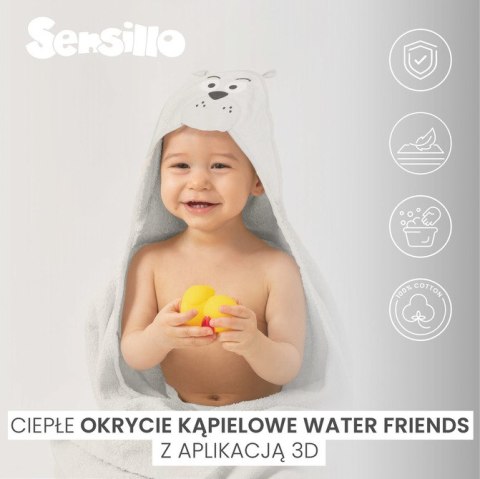 WATERFRIENDS OKRYCIE KĄPIELOWE 100x100 HIPOPOTAM BLUE
