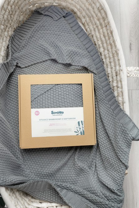 OTULACZ Z KAPTURKIEM 100% BAMBOO GIFT GRAFITOWY