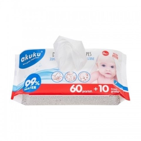 A0031 1-RAZ CHUSTECZKI NAWILŻANE WODĄ 70SZT