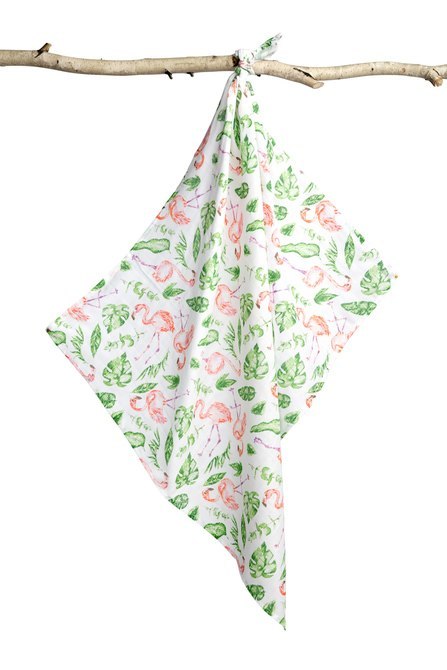 PIELUCHA MUŚLINOWA FLAMINGI 70 X 80