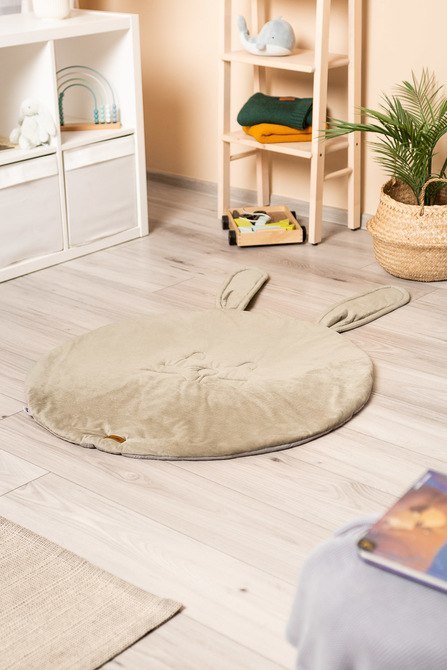 MATA DO ZABAWY KRÓLIK VELVET BEŻ
