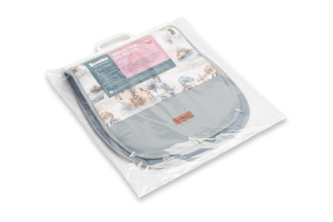 WKŁADKA MUŚLINOWA DO WÓZKA - SMOKI JEANS