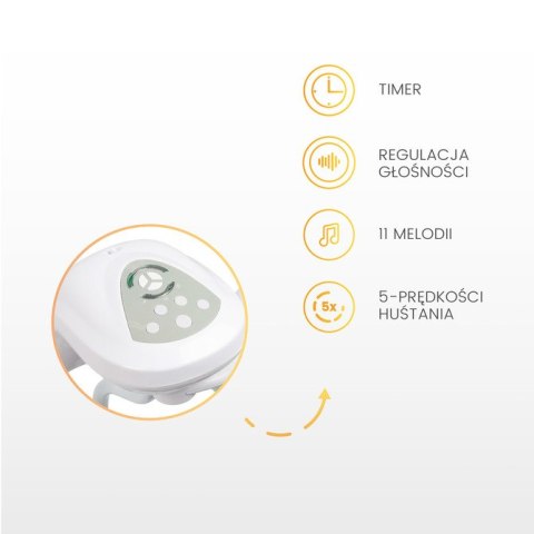 HUŚTAWKA ELEKTRYCZNA RAFFI LIGHT GREY